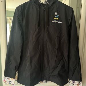 Disney Black Raincoat with Mickey Mouse design and lining